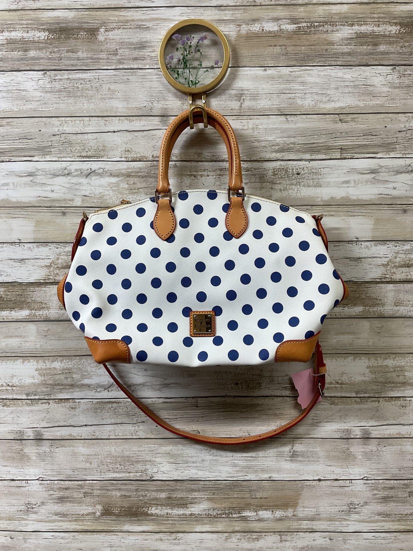 Handbag Designer By Dooney And Bourke In Polkadot Pattern, Size:Medium