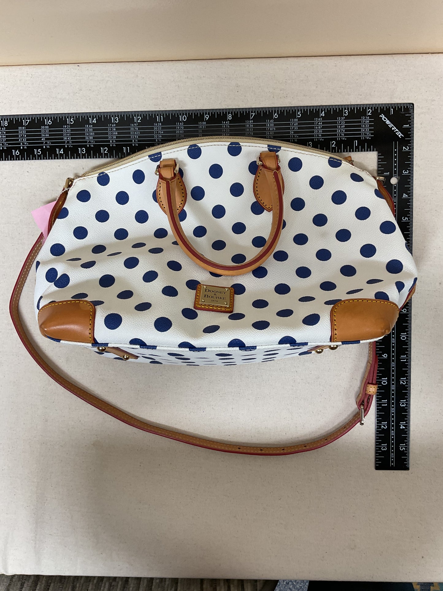 Handbag Designer By Dooney And Bourke In Polkadot Pattern, Size:Medium