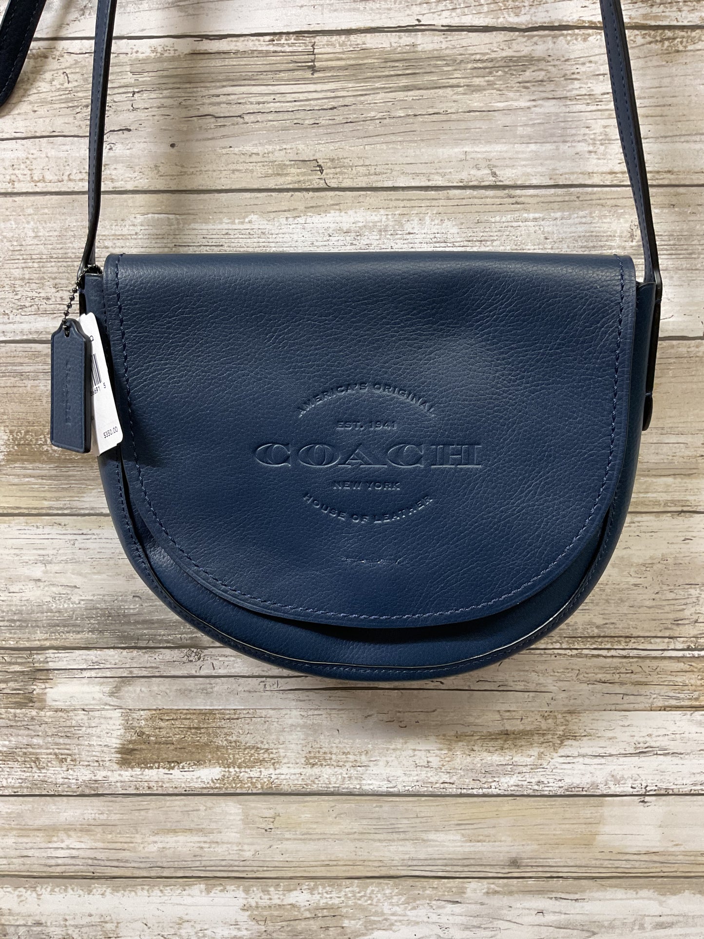 Handbag Designer By Coach In Navy, Size:Small