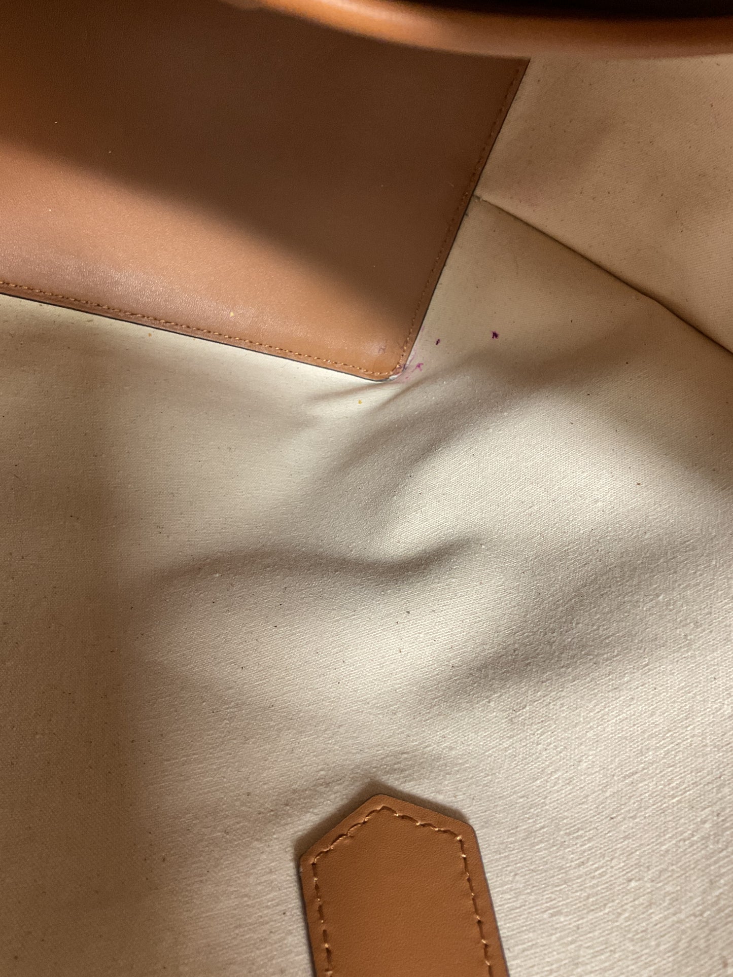 Tote Designer By Michael Kors In Cream & Tan, Size:Large