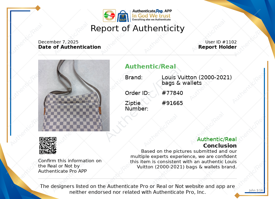 Handbag Luxury Designer By Louis Vuitton In Checkered Pattern, Size:Medium